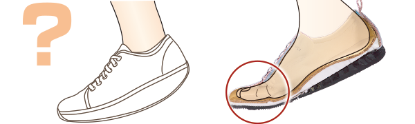 足指を使う３ステップ歩行を助ける構造